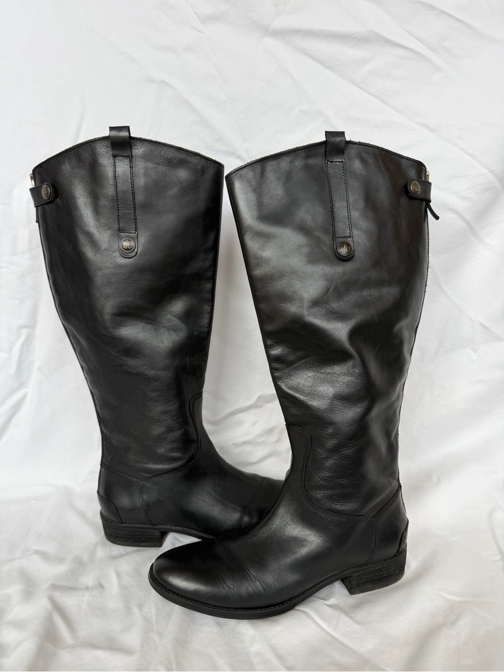 Sam Edelman Penny Black Leather Tall Riding Boots